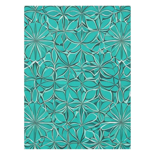 Blauwgroen en groene bladeren tafelkleed (Voorkant)