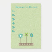Blauwgroen en groene bloemen die worden gepersonal post-it® notes (Voorkant)