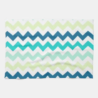 Blauwgroen en groene Chevron Theedoek