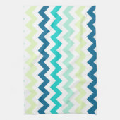 Blauwgroen en groene Chevron Theedoek (Verticaal)
