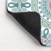 Blauwgroen en groene Global Style Medallion Muismat (Hoek)