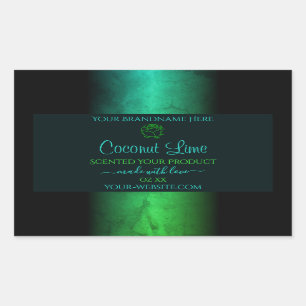 Blauwgroen en groene marmer Floral Modern Product  Rechthoekige Sticker