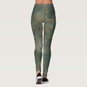 Blauwgroen en groene marmer leggings (Achterkant)