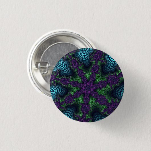 Blauwgroen en groene Starburst Ronde Button 3,2 Cm (Voorkant /achterkant)