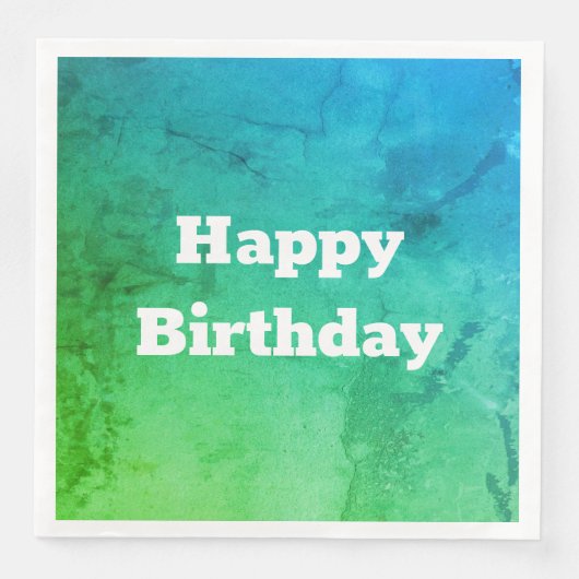 Blauwgroen en groene verjaardagsfeestservetten servet (Voorkant)