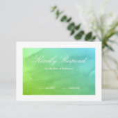 Blauwgroen en groene Waterverf RSVP (Staand voorkant)