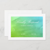 Blauwgroen en groene Waterverf RSVP (Voorkant / Achterkant)