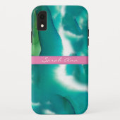 Blauwgroen en groene Waterverf schilderen Case-Mate iPhone Case (Achterkant)