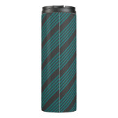 Blauwgroen en houtskool met vijf strippen thermosbeker (Achterkant)