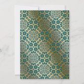 Blauwgroen en Ivoor Islamitische Boog Moslim Bruil Kaart (Achterkant)