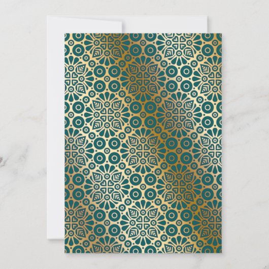 Blauwgroen en Ivoor Islamitische Boog Moslim Bruil Kaart (Achterkant)