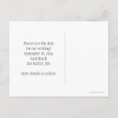 Blauwgroen en ivoren strepen Seashells Save The Da Aankondigingskaart (Achterkant)