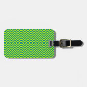 Blauwgroen en kalkgroen Chevron Pattern Bagagelabel (Voorkant horizontaal)