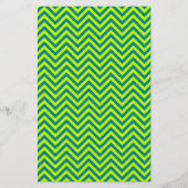 Blauwgroen en kalkgroen Chevron Pattern Briefpapier (Voorkant)