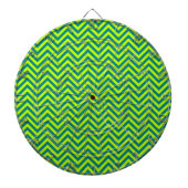 Blauwgroen en kalkgroen Chevron Pattern Dartbord (Voorkant)