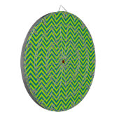 Blauwgroen en kalkgroen Chevron Pattern Dartbord (Voorkant Links)