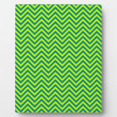 Blauwgroen en kalkgroen Chevron Pattern Fotoplaat (Voorkant)