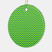 Blauwgroen en kalkgroen Chevron Pattern Keramisch Ornament (Links)