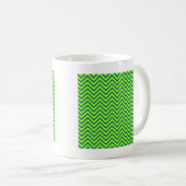 Blauwgroen en kalkgroen Chevron Pattern Koffiemok (Voorkant rechts)