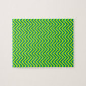 Blauwgroen en kalkgroen Chevron Pattern Legpuzzel (Horizontaal)