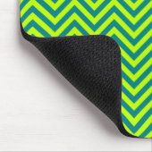 Blauwgroen en kalkgroen Chevron Pattern Muismat (Hoek)