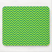 Blauwgroen en kalkgroen Chevron Pattern Muismat (Voorkant)