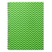 Blauwgroen en kalkgroen Chevron Pattern Notitieboek (Voorkant)