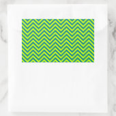 Blauwgroen en kalkgroen Chevron Pattern Rechthoekige Sticker (Tas)