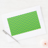 Blauwgroen en kalkgroen Chevron Pattern Rechthoekige Sticker (Envelop)