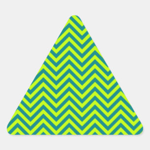 Blauwgroen en kalkgroen Chevron Pattern Sticker