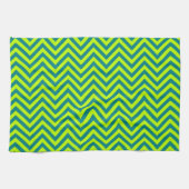 Blauwgroen en kalkgroen Chevron Pattern Theedoek (Horizontaal)