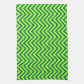 Blauwgroen en kalkgroen Chevron Pattern Theedoek (Verticaal)