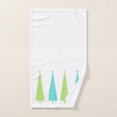 Blauwgroen en kalkgroene kerstbomen op maat bad handdoek (Handdoek)