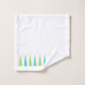 Blauwgroen en kalkgroene kerstbomen op maat bad handdoek (Wasdoekje)