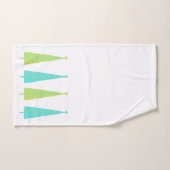 Blauwgroen en kalkgroene kerstbomen op maat bad handdoek (Handdoek)