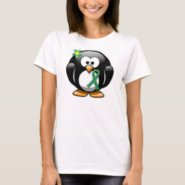 Blauwgroen en kalkgroene pinguïn t-shirt