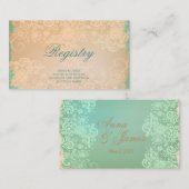  Blauwgroen en kant bruiloft register Kaart (Voorkant / Achterkant)