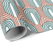 Blauwgroen en Koper Cadeaupapier (Rol Hoek)
