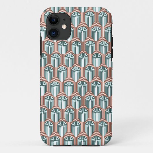 Blauwgroen en Koper Case-Mate iPhone Case (Achterkant)
