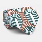 Blauwgroen en Koper Stropdas (Opgerold)