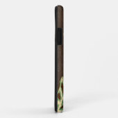 Blauwgroen en koperen Giraffes Damask iPhone Case (Achterkant/rechts)