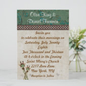 Blauwgroen en koperen Giraffes Weddenschap Kaart (Staand voorkant)