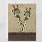 Blauwgroen en koperen Giraffes Weddenschap Kaart (Achterkant)