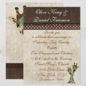 Blauwgroen en koperen Giraffes Weddenschap Kaart (Voorkant / Achterkant)