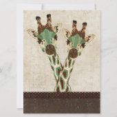 Blauwgroen en koperen Giraffes Weddenschap Kaart (Achterkant)