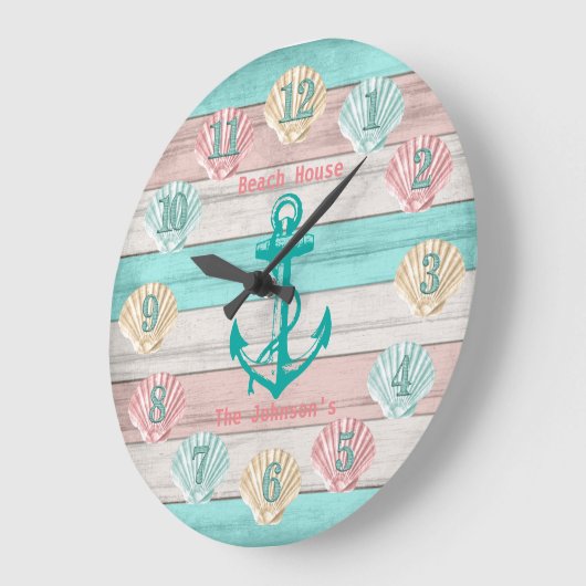 Blauwgroen en koraal grote klok (Hoek)