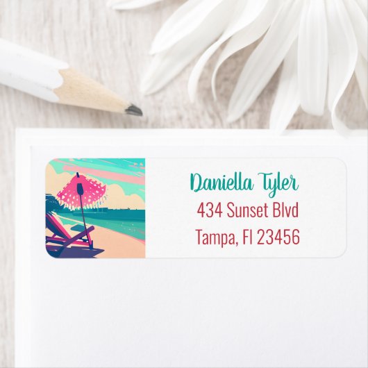 Blauwgroen en Koraal Sandy Beach | tropisch Etiket (Insitu)