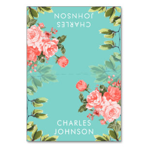 Blauwgroen en koraalrivierbruiloft   Kaarten plaat