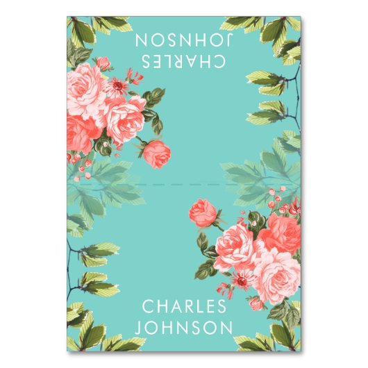 Blauwgroen en koraalrivierbruiloft | Kaarten plaat (Voorkant)