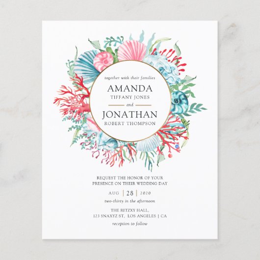 Blauwgroen en Koraalzomerkamer Weddenschap Flyer (Voorkant)